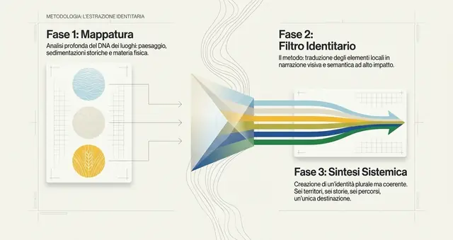 Metodologia: mappatura, filtro identitario e sintesi sistemica
